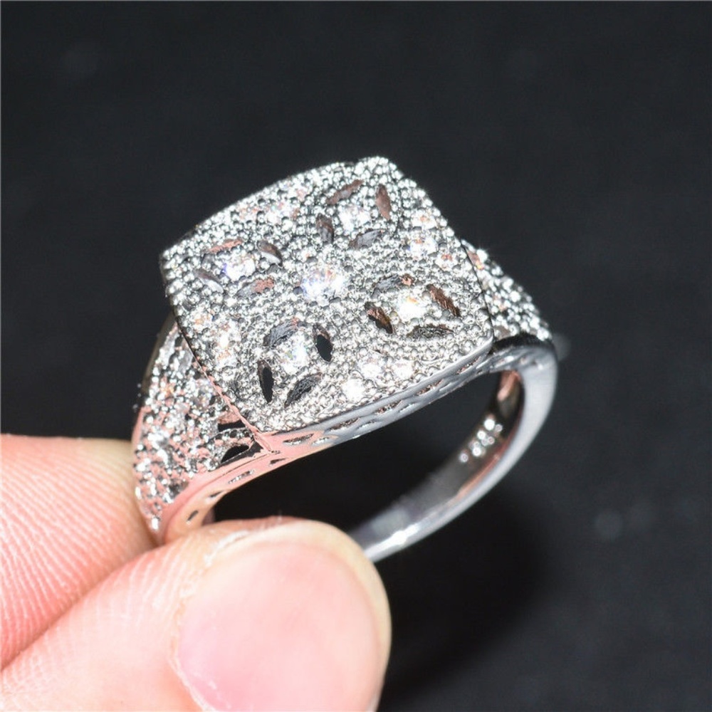 925 Silver Rings  Craved White Sapphire  New - Picture 3 of 3